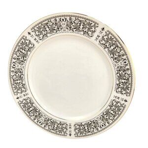 Royal Wentworth Ambassador 8692 Fine China Dinner Plate Set Of 2 Black & White F